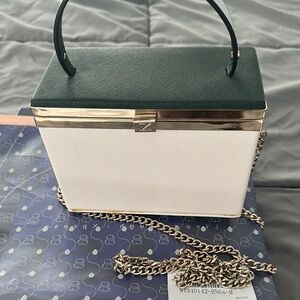 Elegant Green and White Handbag